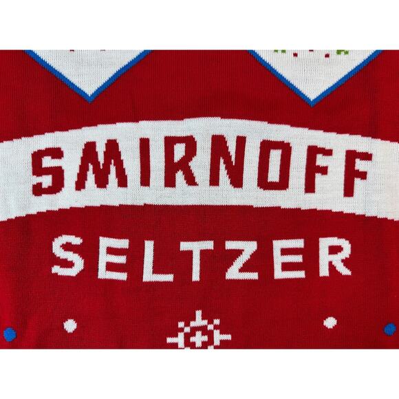 Tacky Christmas Sweater Smirnoff Seltzer Unisex M Funny Bar Crawl College Bro - Picture 3 of 9